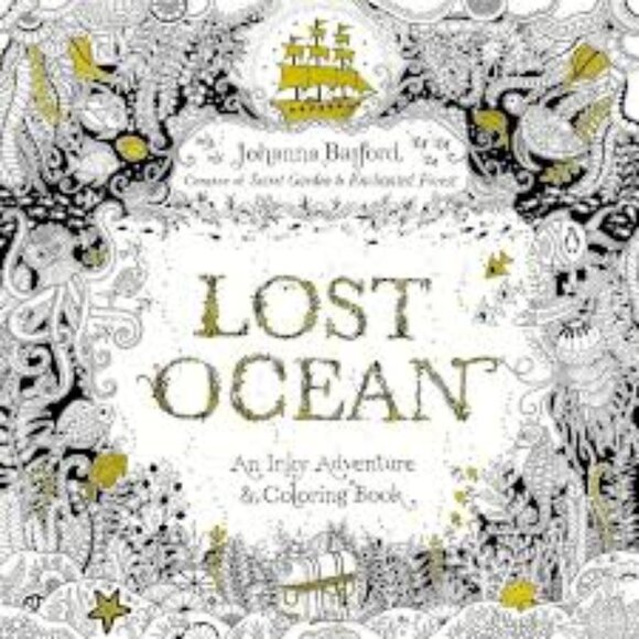 Johanna Basford Lost Ocean Coloring Book (Adult) and Set of 24 Coloured Pencils - Picture 1 of 6